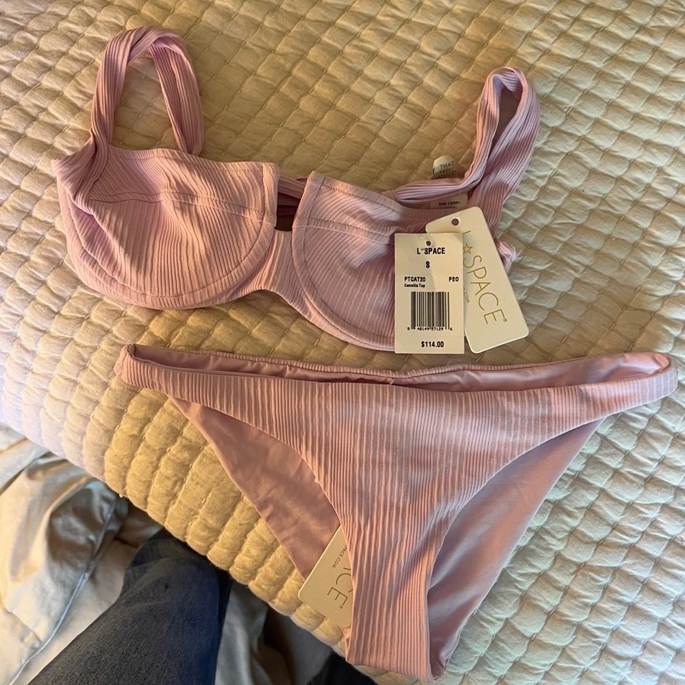 L SPACE Pointelle Rib Bikini - NWT - Picture 3 of 5